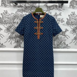1:1 Gucci Denim Short-Sleeved Shirts