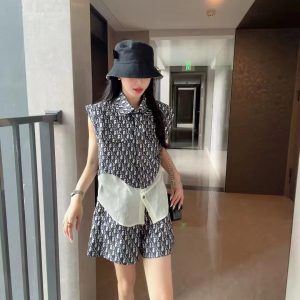Luxury Dior Jacquard Short-Sleeved Shirts