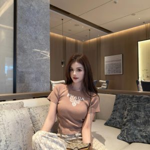 1:1 Prada Jacquard Short-Sleeved Shirts For Summer