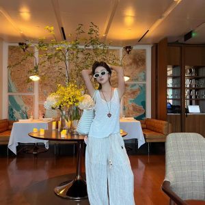 Designer Luxury Ralph Lauren Linen Casual Pants