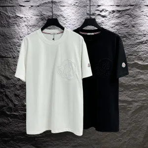 Luxury Super Clone Moncler Ruler Red Cotton Pure Silk Silky Smooth Spring Summer And Embroidery Patch
