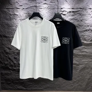 Reps Loewe Short Sleeves Red Cotton Pure Summer Embroidery