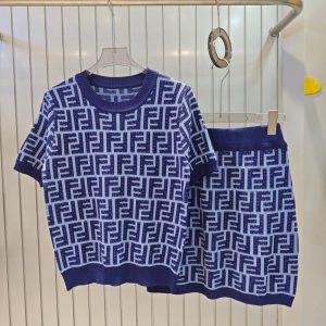 1:1 Designer Fendi Jacquard Short-Sleeved Shirt