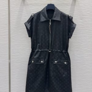 1:1 Louis Vuitton Jacquard Short-Sleeved Shirts