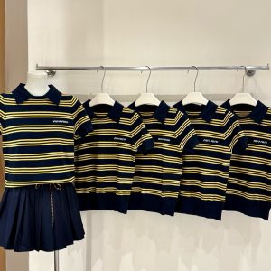 Designer Miu Miu Jacquard Short Sleeves