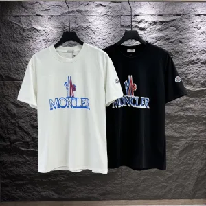 Luxury Super Clone Moncler Ruler Red Cotton Pure Silk Silky Smooth Spring Summer And Embroidery Patch