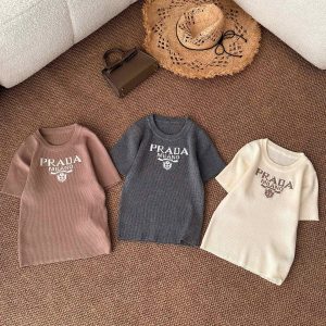 Designer Aaa Prada Jacquard Short Sleeves
