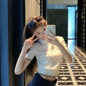 Designer Aaa Miu Miu Short-Sleeved Shirt For Summer