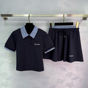 Aaa Miu Miu Plaid Short-Sleeved Shirt