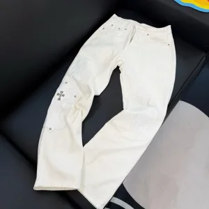Super Clone Reps Chrome Hearts Ruler White Denim