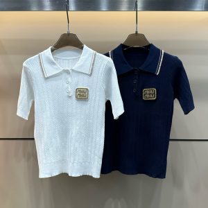 Aaa Miu Miu Gold Short Sleeves