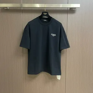 Luxury Fendi Short-Sleeved T-Shirt Red Cotton Velvet Spring Early
