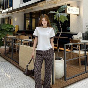Luxury Fendi Lightweight Fabric Short-Sleeved Shirt