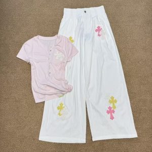 Designer Chrome Hearts Leather Casual Pants