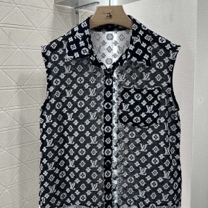 Designer Luxury Louis Vuitton Jacquard Sleeveless Shirt