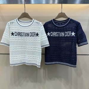 High Quality Designer Dior Jacquard Short Sleeves