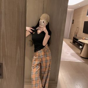 1:1 Aaa Burberry Plaid Short-Sleeved Shirt