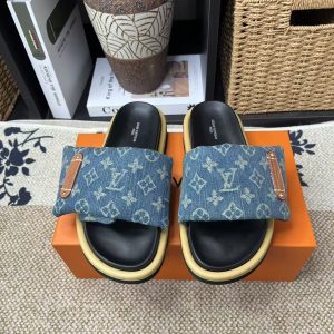 High Quality Designer Louis Vuitton Calfskin Slippers