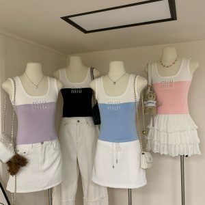 Designer Aaa Miu Miu Stone Vest