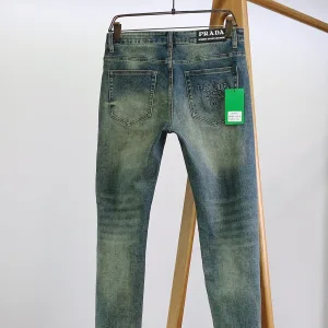 High Quality Super Clone Prada Jeans Red Cotton Imitation Denim Spring Summer
