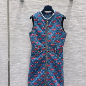 High Quality Luxury Louis Vuitton Denim Dress