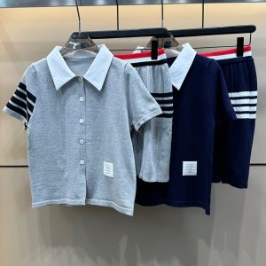 1:1 Luxury Thom Browne Jacquard Short-Sleeved Shirts