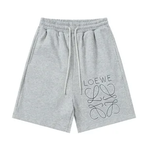 Luxury High Quality Loewe Shorts Red Cotton Pure Wool
