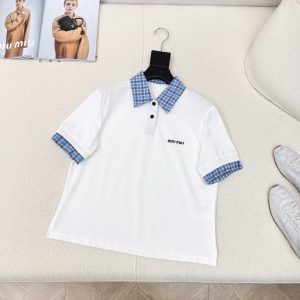Luxury High Quality Miu Miu Plaid Short-Sleeved Shirt