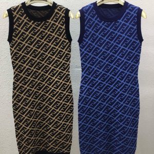 High Quality Luxury Fendi Jacquard Dresses