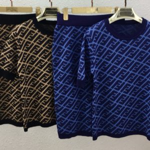 Luxury Designer Fendi Jacquard Short-Sleeved Shirt