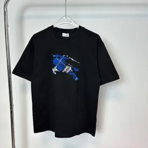 AAA Burberry Short-Sleeved T-Shirt Ash Cotton Pure Embroidery