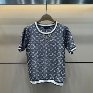 Luxury Louis Vuitton Jacquard Short Sleeves
