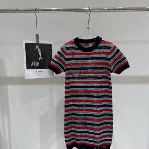 Designer Gucci Jacquard Short-Sleeved Top