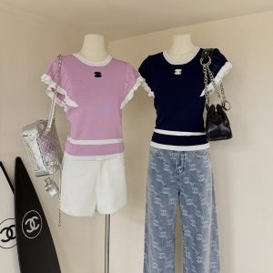 High Quality Chanel Lace Short Sleeves