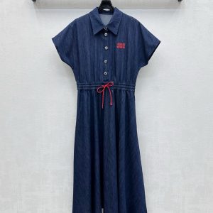 1:1 Miu Miu Denim Short-Sleeved Shirts