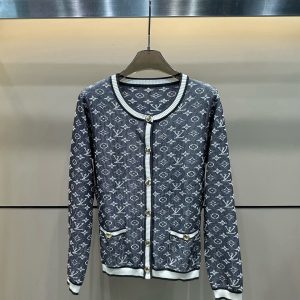 Luxury Louis Vuitton Gold Long-Sleeved Cardigan