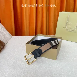 Designer Luxury Burberry Leather Belt