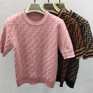 Aaa 1:1 Fendi Jacquard Short Sleeves