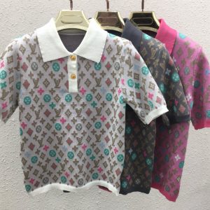 1:1 Louis Vuitton Gold Short Sleeves