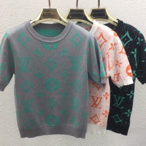 High Quality Louis Vuitton Jacquard Short Sleeves