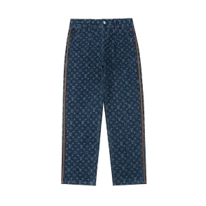 Designer Louis Vuitton Trousers Ash Eva Denim Winter Leather Patch