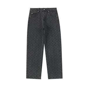 Super Clone Louis Vuitton Trousers Ash Leather Patchwork Jacquard Winter Patch