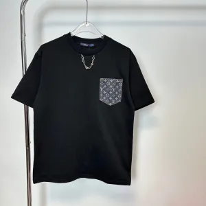 Luxury Louis Vuitton Short-Sleeved T-Shirt Ash Cotton Pure Simple Design