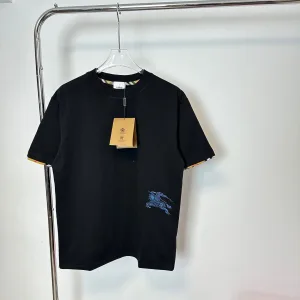 Luxury AAA Burberry Short-Sleeved T-Shirt Ash Embroidery Patch