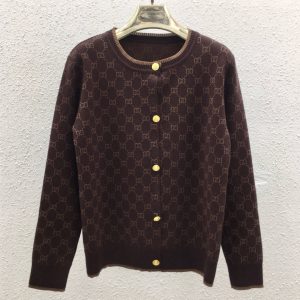 1:1 Designer Gucci Gold Long-Sleeved Cardigan