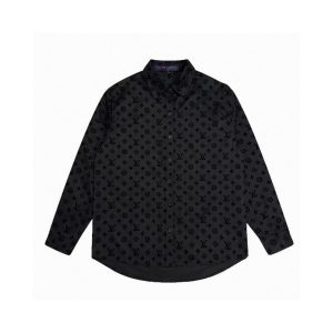 Luxury Louis Vuitton Jacquard Long-Sleeved Shirt