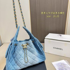 Luxury High Quality Chanel Denim Bucket Bag