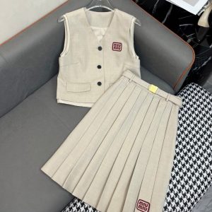 High Quality Luxury Miu Miu Midi Skirt