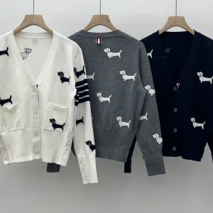 Aaa Thom Browne Jacquard Long-Sleeved Cardigan