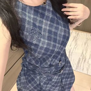 Luxury Miu Miu Plaid Dresses